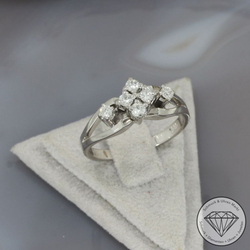 Wert 950 € Brillant Ring in 585er 14 K Weißgold - 98677