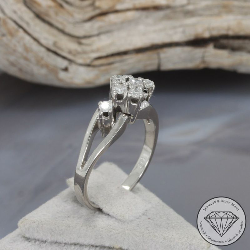 Wert 950 € Brillant Ring in 585er 14 K Weißgold - 98677
