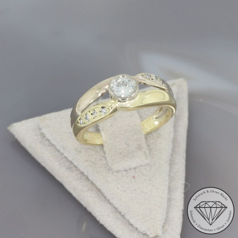 Wert 1890 € Brillant Ring in 585er 14 K Gelbgold - 98697