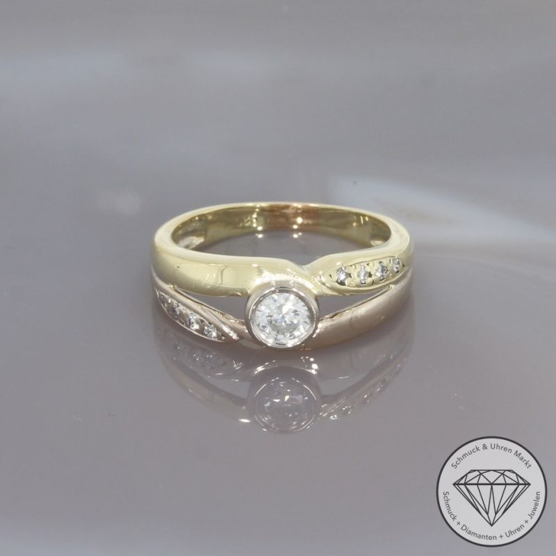 Wert 1890 € Brillant Ring in 585er 14 K Gelbgold - 98697