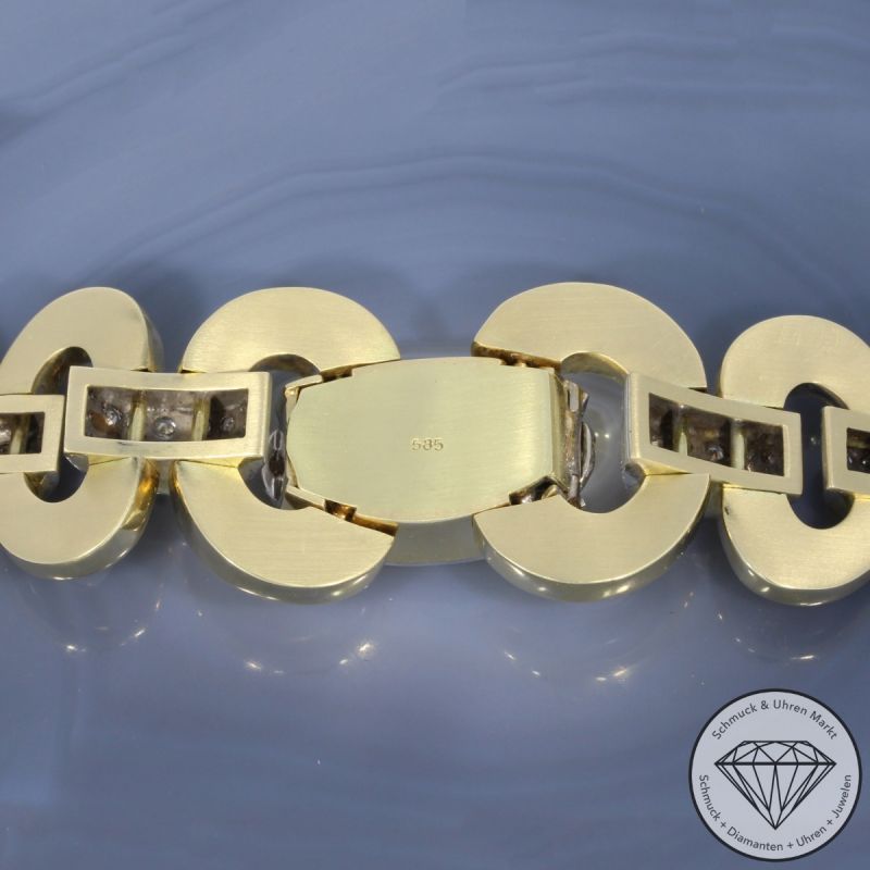Wert 28000 € Bicolor Diamant Smaragd Armband in 585er 14 K Gold - 98706