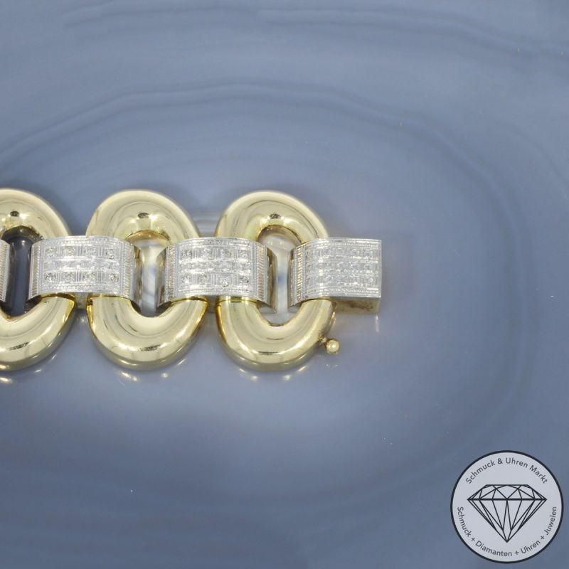 Wert 28000 € Bicolor Diamant Smaragd Armband in 585er 14 K Gold - 98706