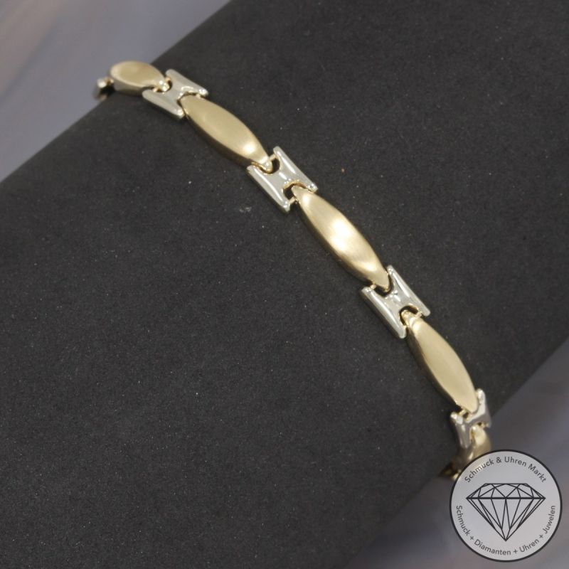 Wert 1750 € Bicolor Armband in 585er 14 K Gold - 98798