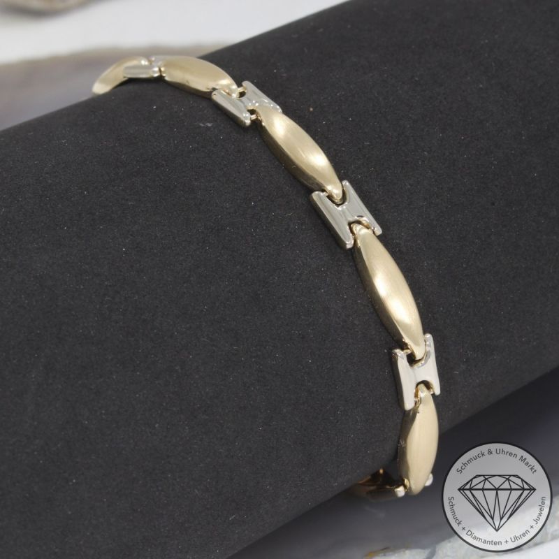 Wert 1750 € Bicolor Armband in 585er 14 K Gold - 98798
