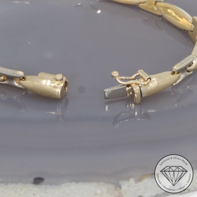 Wert 1750 € Bicolor Armband in 585er 14 K Gold - 98798