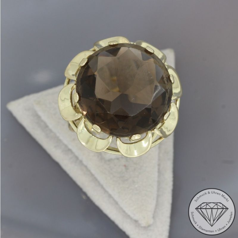 Wert 790 € Rauchquarz Ring in 333er 8 K Gelbgold - 98940