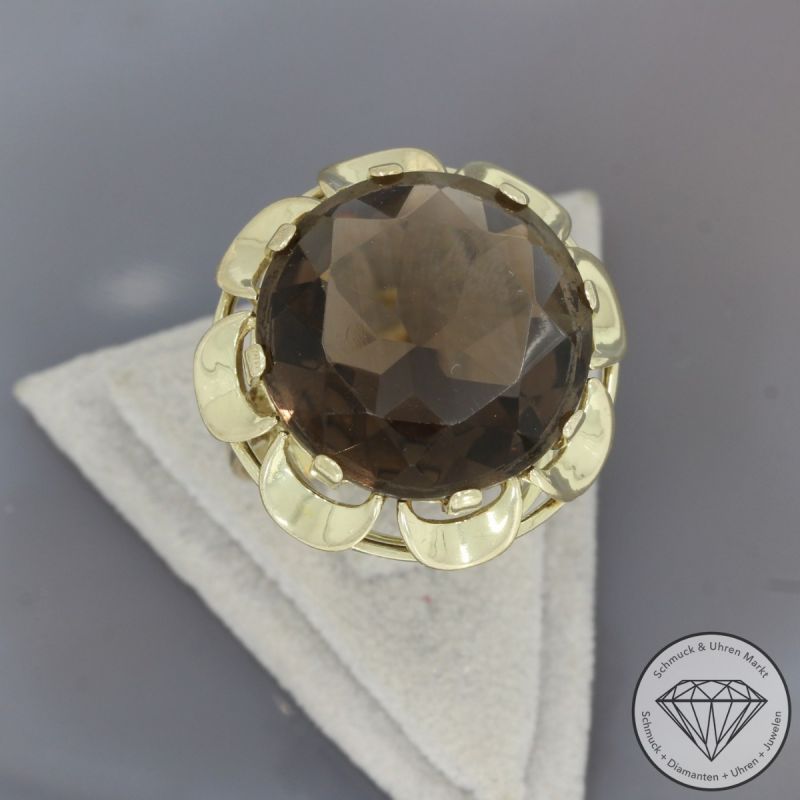 Wert 790 € Rauchquarz Ring in 333er 8 K Gelbgold - 98940