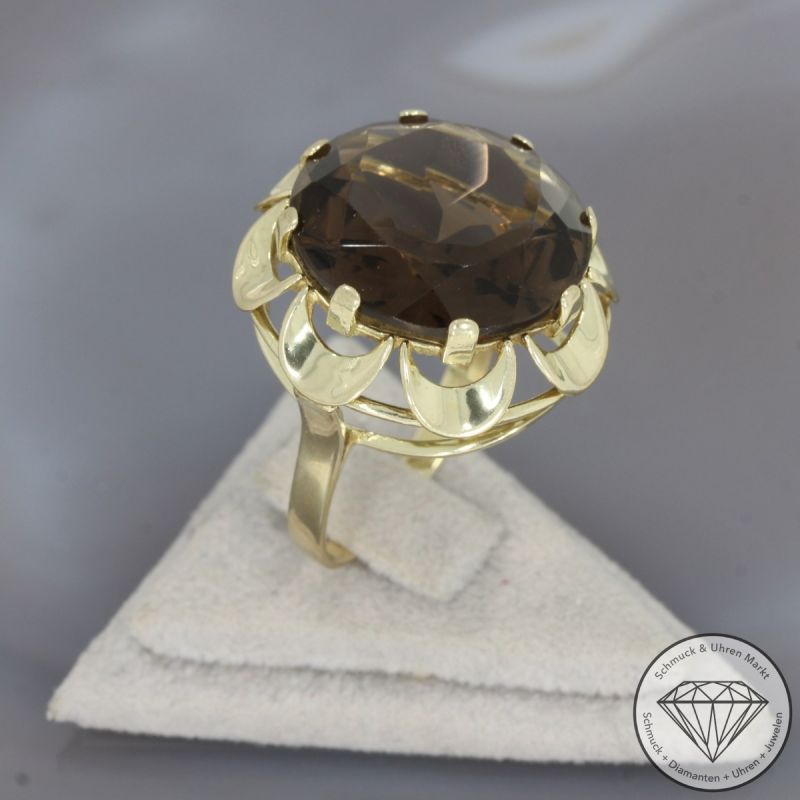 Wert 790 € Rauchquarz Ring in 333er 8 K Gelbgold - 98940