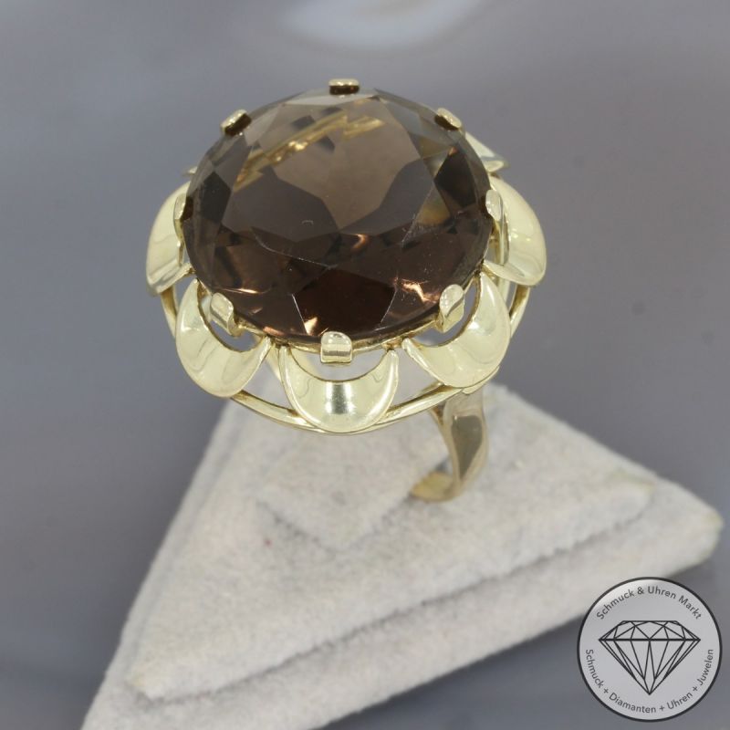 Wert 790 € Rauchquarz Ring in 333er 8 K Gelbgold - 98940