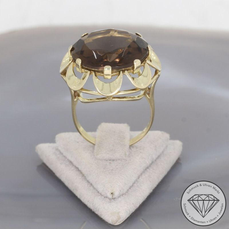 Wert 790 € Rauchquarz Ring in 333er 8 K Gelbgold - 98940
