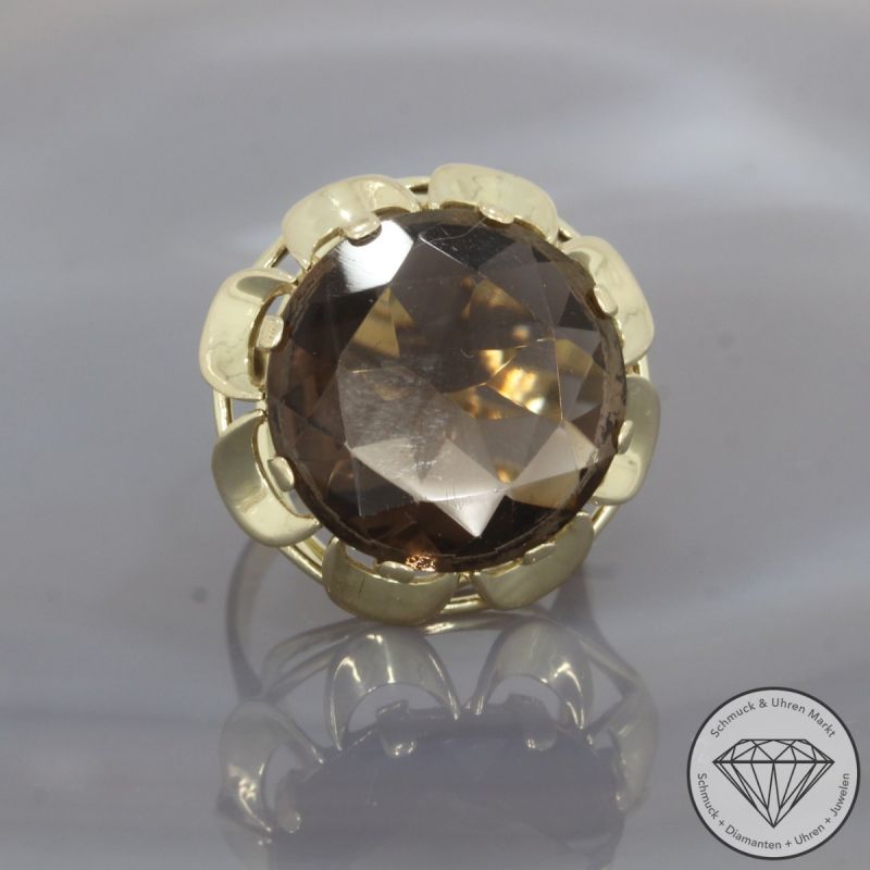 Wert 790 € Rauchquarz Ring in 333er 8 K Gelbgold - 98940