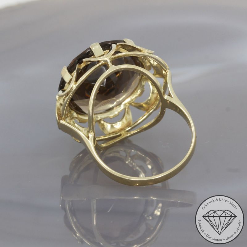 Wert 790 € Rauchquarz Ring in 333er 8 K Gelbgold - 98940