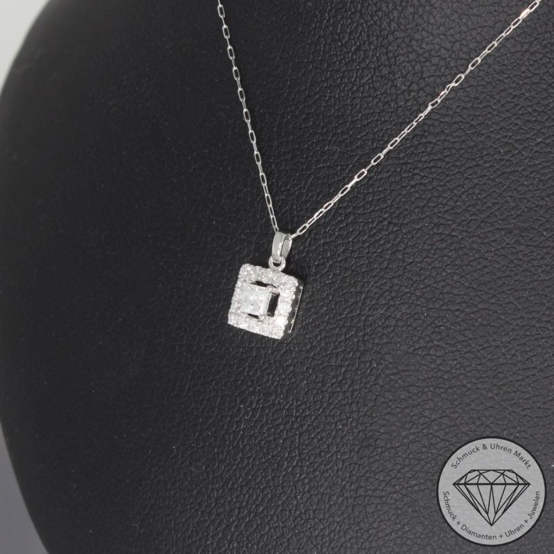 Wert 930 € Brillant Diamant Anhänger & Kette in 900er Platin - H696