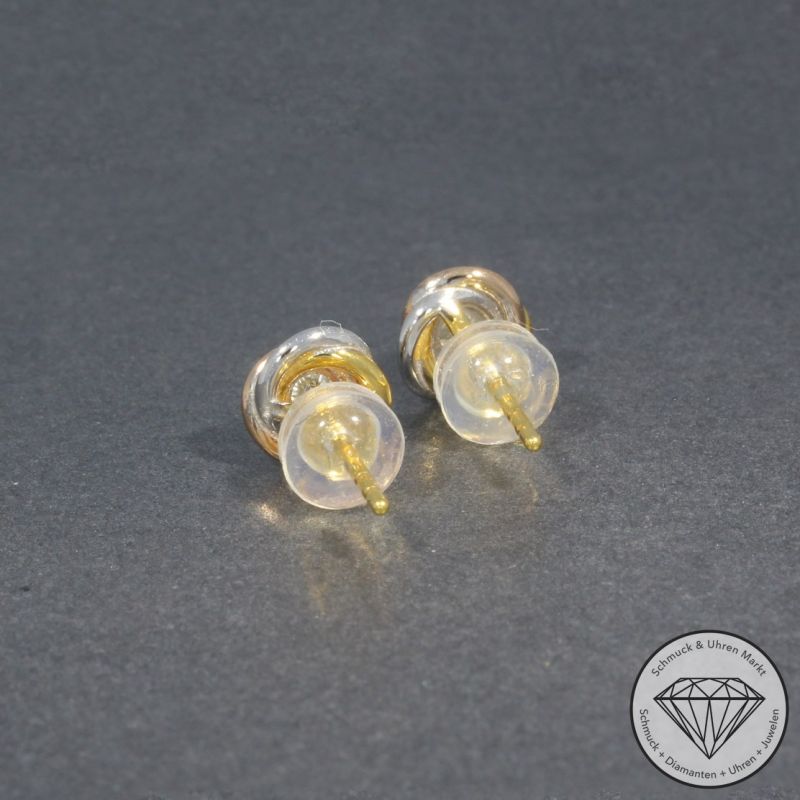 Wert 1570 € Tricolor Solitär Brillant Ohrringe (0,28 carat) in 750er 18 K Gold - H1771
