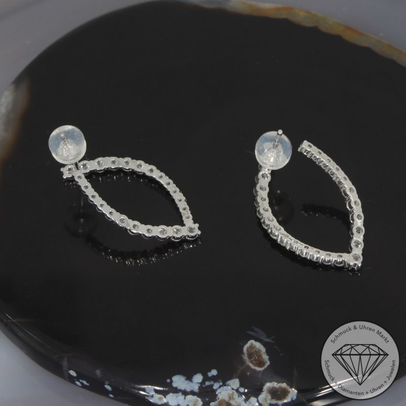 Wert 2670 € Brillant Ohrringe (ca. 1,14 carat) in 900er Platin - H675