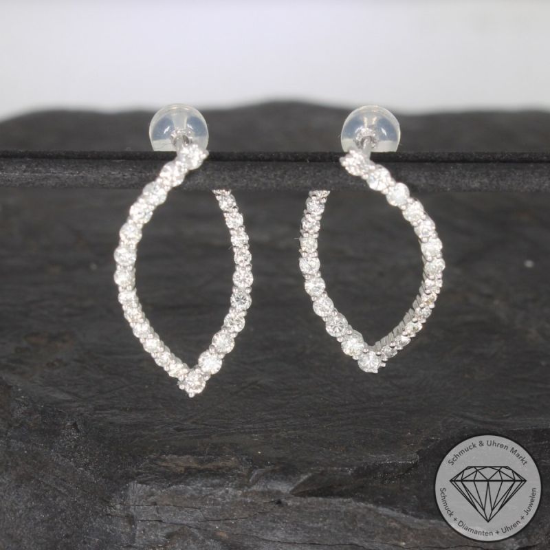 Wert 2670 € Brillant Ohrringe (ca. 1,14 carat) in 900er Platin - H675