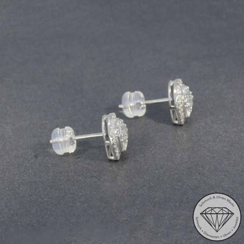 Wert 2300 € Brillant Herz Ohrringe in 900er Platin - H451