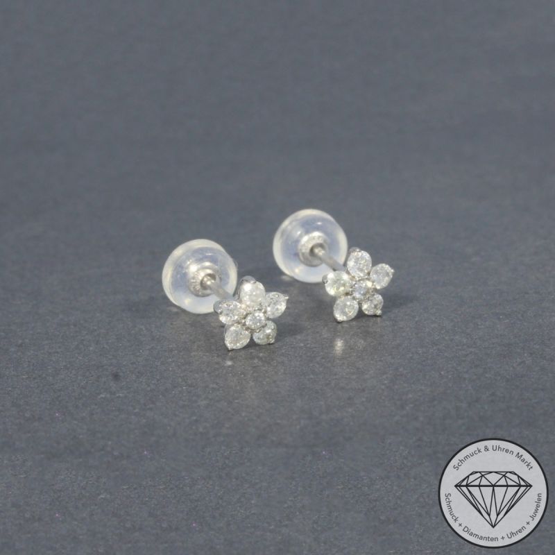 Wert 1030 € Brillant Ohrstecker (0,40 carat) in 750er 18 K Weißgold - H1852