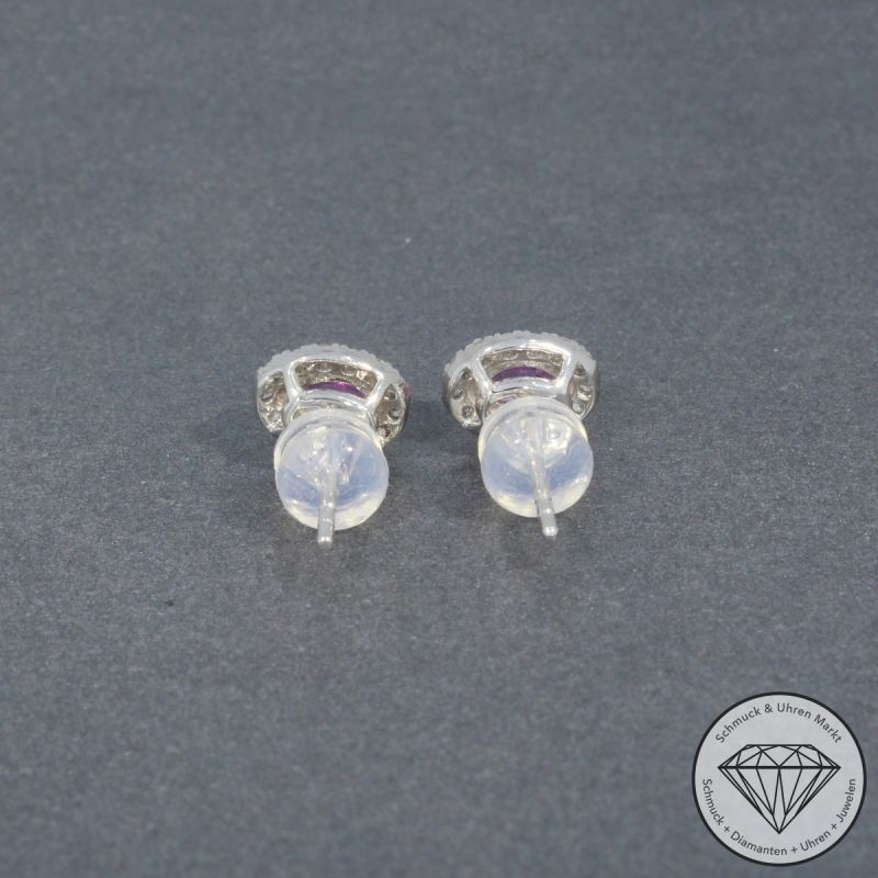 Wert 1120 € Brillant Saphir Ohrringe in 900er Platin - H452
