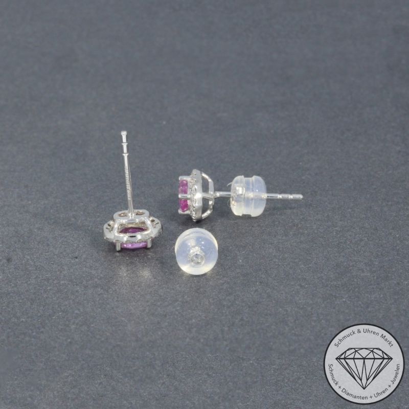 Wert 1120 € Brillant Saphir Ohrringe in 900er Platin - H452