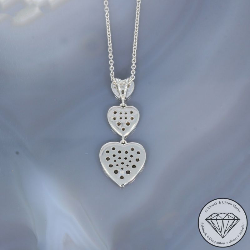 Wert 2350 € Brillant Diamant Herz Anhänger mit Kette in 585er 14 K Weißgold - H995