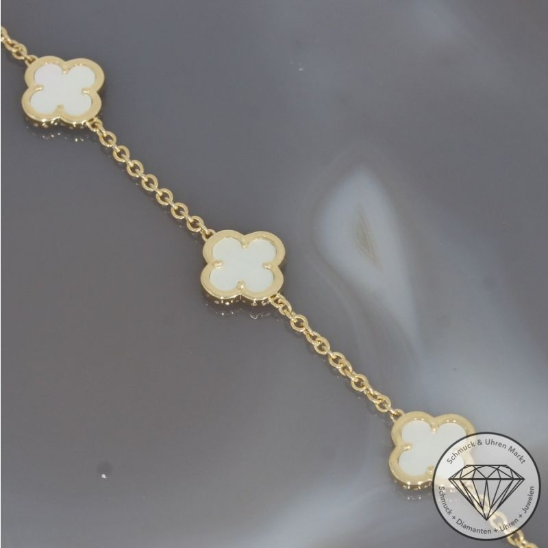 Wert 2810 € Diamant Perlmutt Armband in 585er 14 K Gelbgold - H1875
