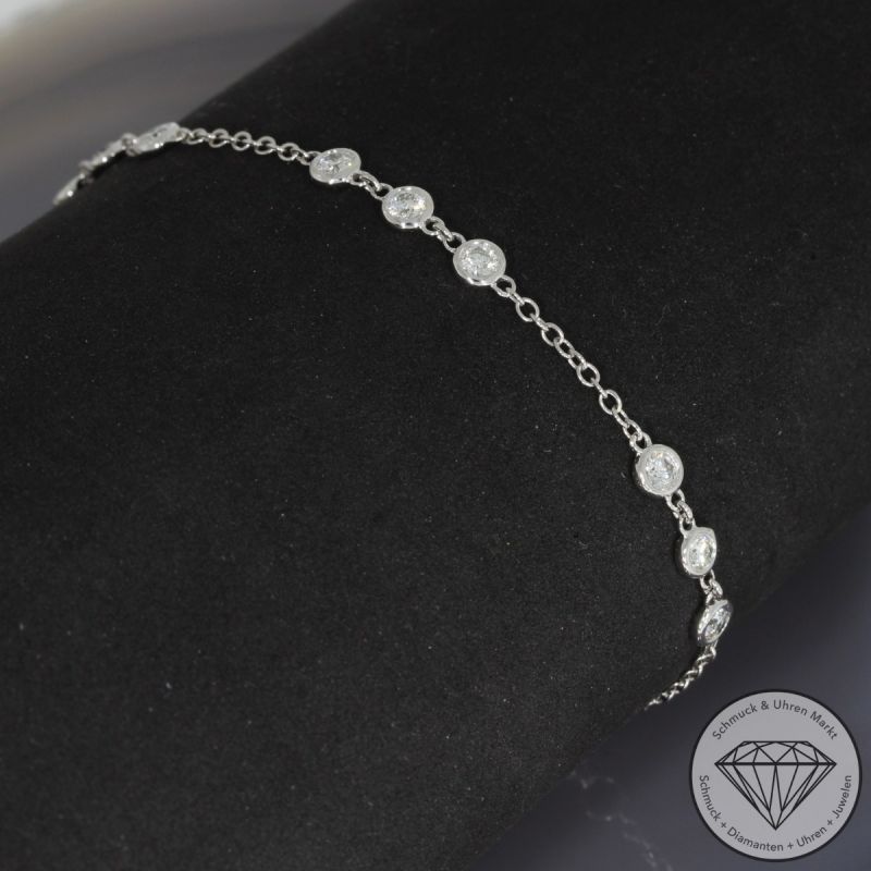 Wert 2950 € Brillant Armband (0,90 carat) in 585er 14 K Weißgold - H1217