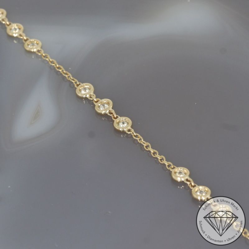 Wert 2950 € Brillant Armband (0,87 carat) in 585er 14 K Gelbgold - H1849