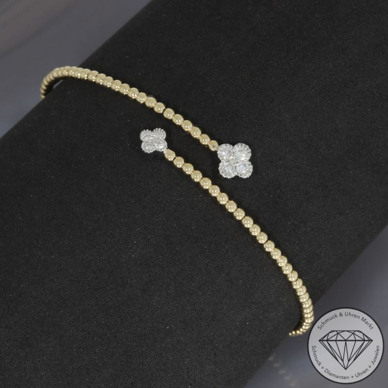 Wert 3180 € Brillant Armreif (0,30 carat) in 585er 14 K Gelbgold & Weißgold - H1885
