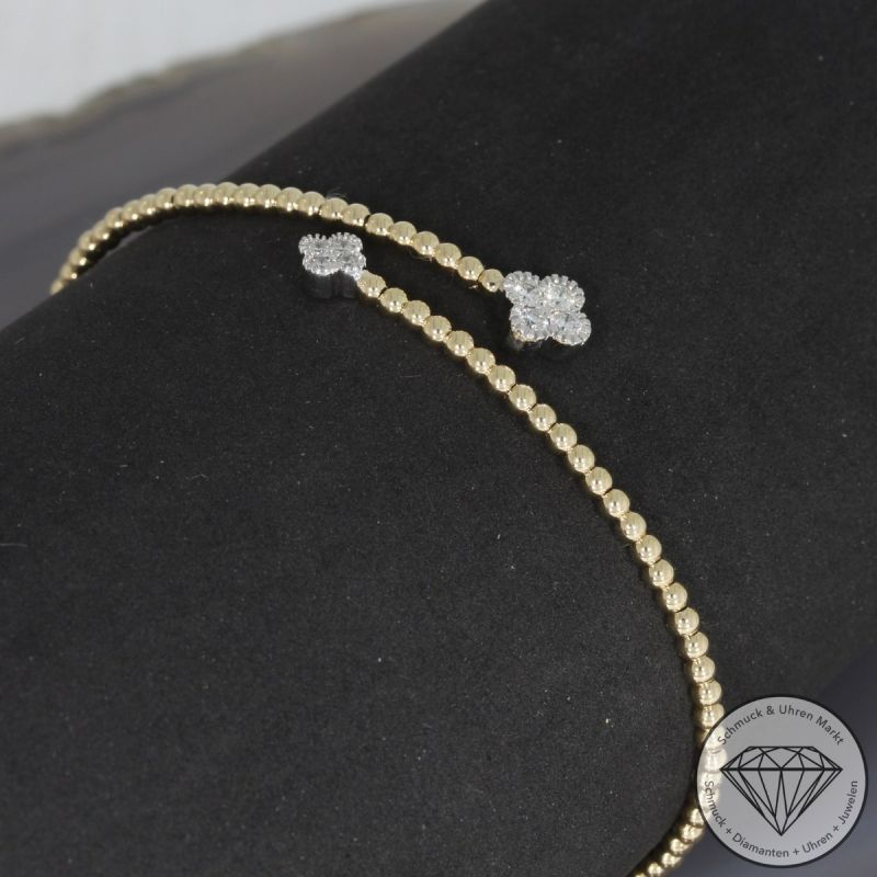 Wert 3180 € Brillant Armreif (0,30 carat) in 585er 14 K Gelbgold & Weißgold - H1885