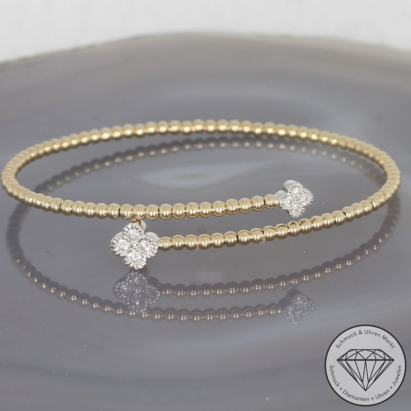 Wert 3180 € Brillant Armreif (0,30 carat) in 585er 14 K Gelbgold & Weißgold - H1885
