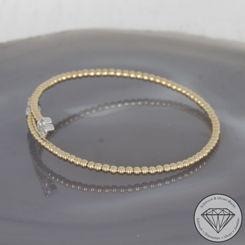 Wert 3180 € Brillant Armreif (0,30 carat) in 585er 14 K Gelbgold & Weißgold - H1885