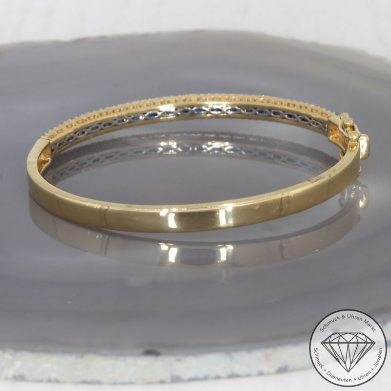 Wert 13200 € Brillant Saphir Armreif in 750er 18 K Gelbgold - 99038