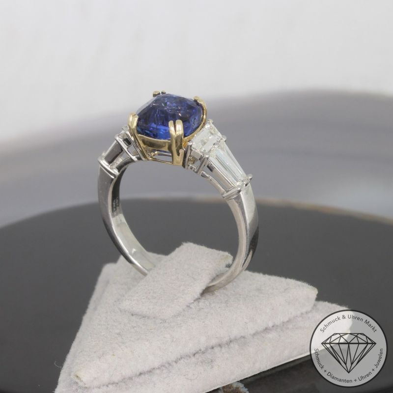 Wert 11100 € Diamant Saphir Ring in 585er 14 K Gelbgold & 950er Platin - 99039