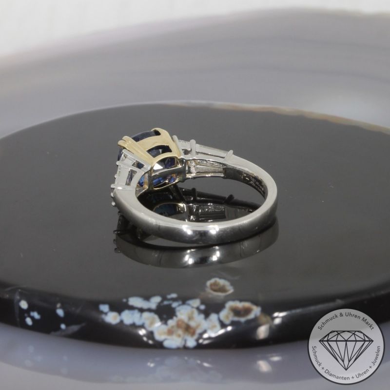 Wert 11100 € Diamant Saphir Ring in 585er 14 K Gelbgold & 950er Platin - 99039