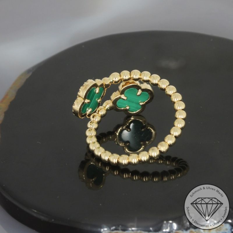 Wert 1990 € Brillant Malachit Ring in 585er 14 K Gelbgold - H1841