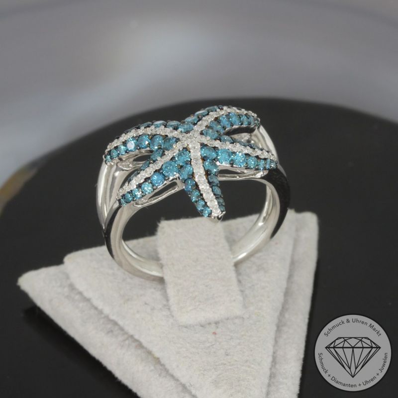 Wert 4990 € Brillant Ring in 585er 14 K Weißgold H1863