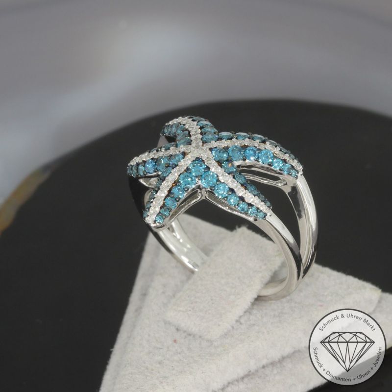 Wert 4990 € Brillant Ring in 585er 14 K Weißgold H1863