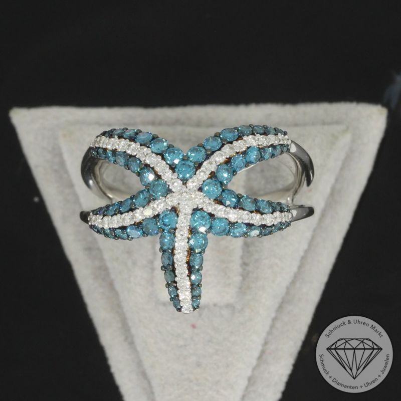 Wert 4990 € Brillant Ring in 585er 14 K Weißgold H1863