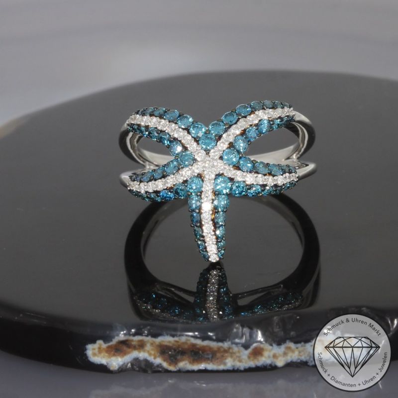 Wert 4990 € Brillant Ring in 585er 14 K Weißgold H1863