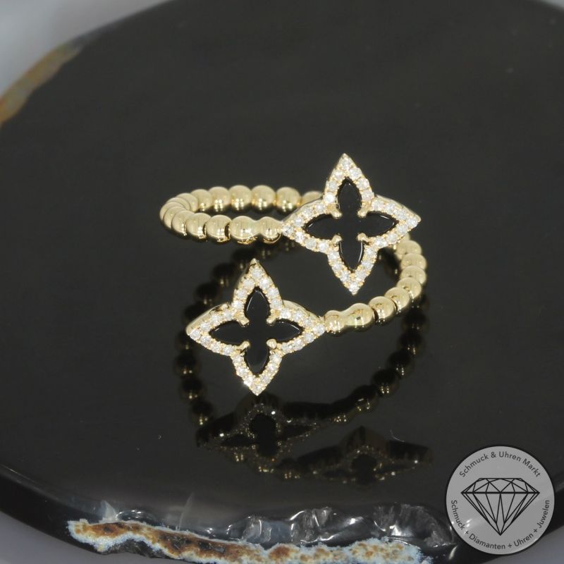 Wert 1850 € Brillant Onyx Ring in 585er 14 K Gelbgold - H1814