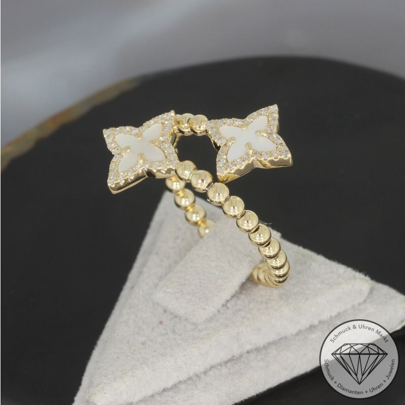 Wert 1810 € Diamant Perlmutt Ring in 585er 14 K Gelbgold - H1844