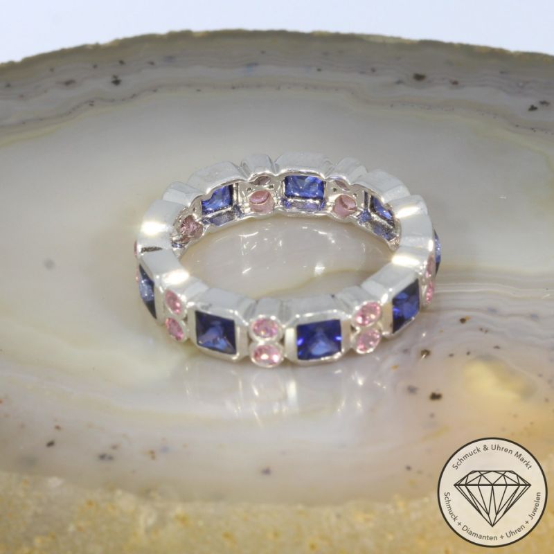 Wert 3390 € Saphir Turmalin Ring in 750er 18 K Weißgold - 99074