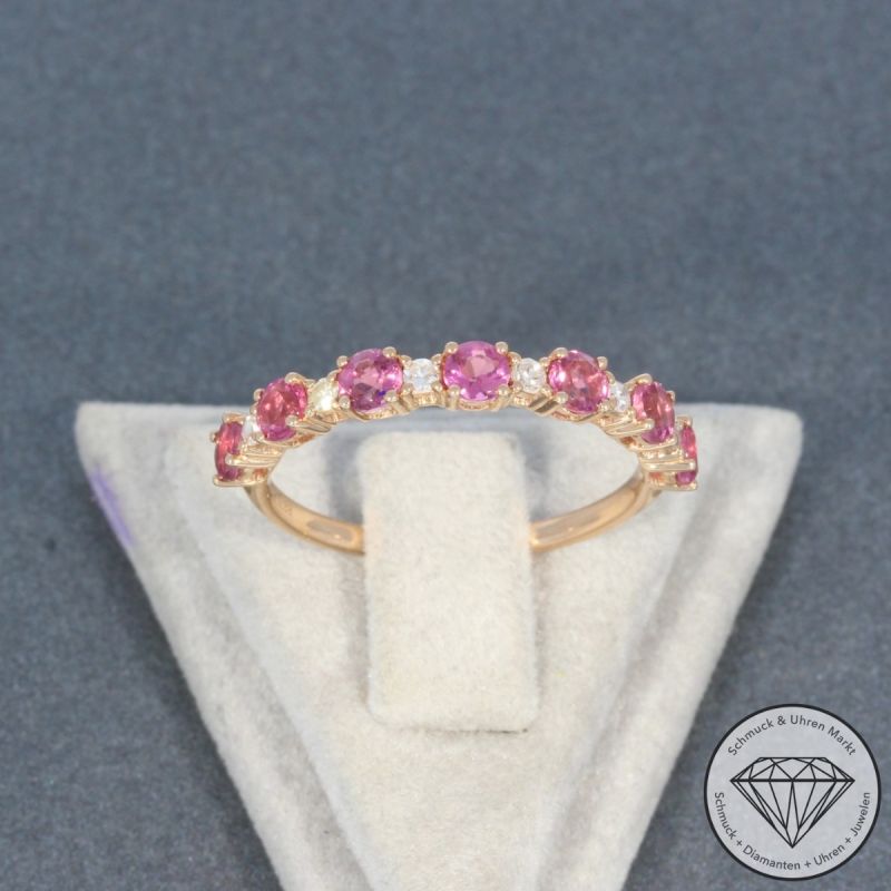 Wert 1490 € Diamant Turmalin Ring in 585er 14 K Rosegold - 99075