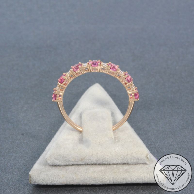 Wert 1490 € Diamant Turmalin Ring in 585er 14 K Rosegold - 99075