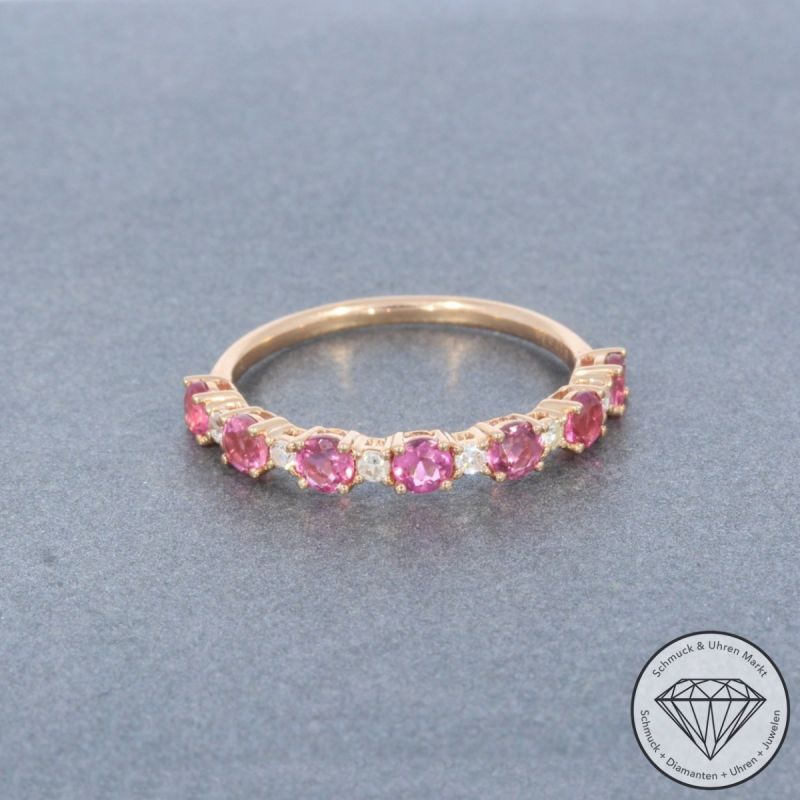 Wert 1490 € Diamant Turmalin Ring in 585er 14 K Rosegold - 99075