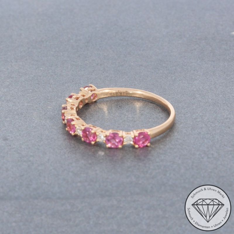 Wert 1490 € Diamant Turmalin Ring in 585er 14 K Rosegold - 99075