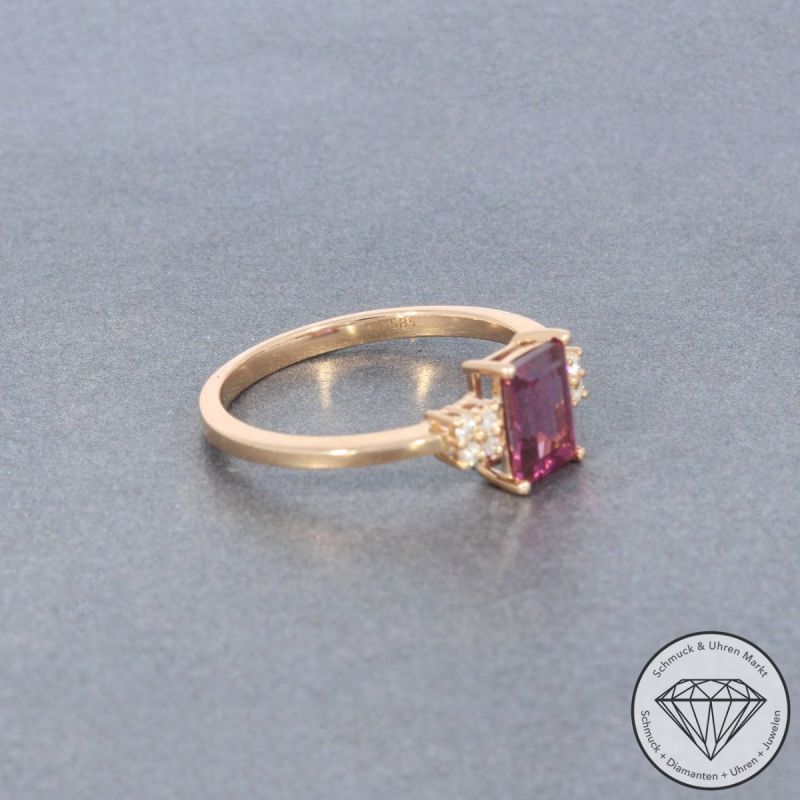Wert 1490 € Brillant Turmalin Ring in 585er 14 K Roségold - 99083