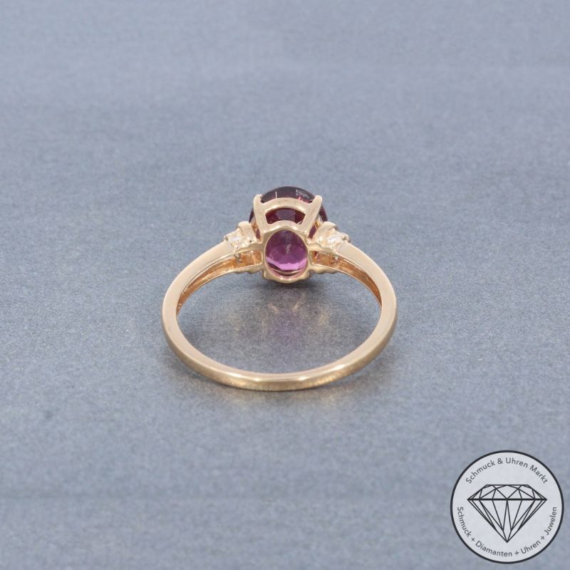 Sale! Wert 1490 € Diamant Rhodolith Ring in 585er 14 K Roségold - 99084