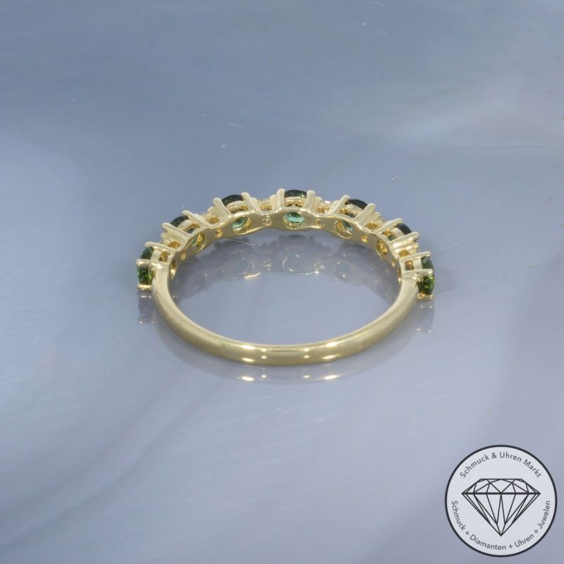 Wert 1590 € Brillant Turmalin Ring in 585er 14 K Gelbgold - 99093
